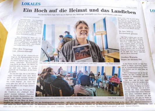 Bericht in der Fränkischen Landeszeitung Bericht Fränkische Landeszeitung